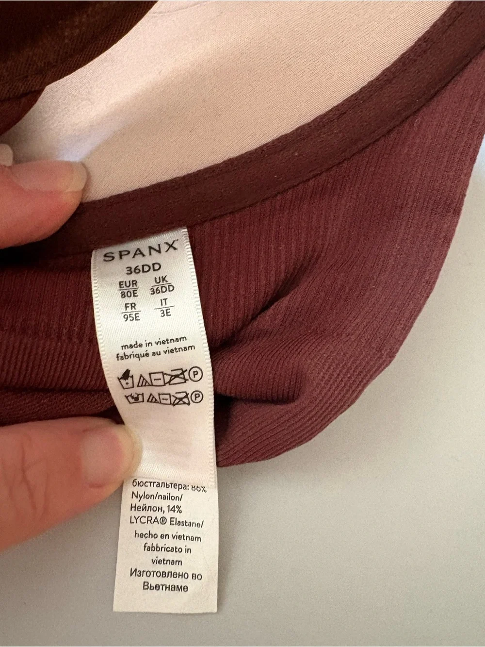 SPANX Seamless Molded Bra in Deep Wine
